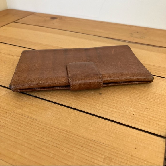 Birks Genuine Kid Leather Wallet Tan Tri-Fold Organizer Clutch Multi-Pocket - Picture 2 of 10